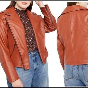 ELOQUII Faux Leather Motto Jacket Size 18W/20W